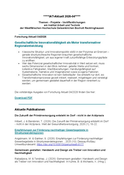 Nachrichten aus dem IAT