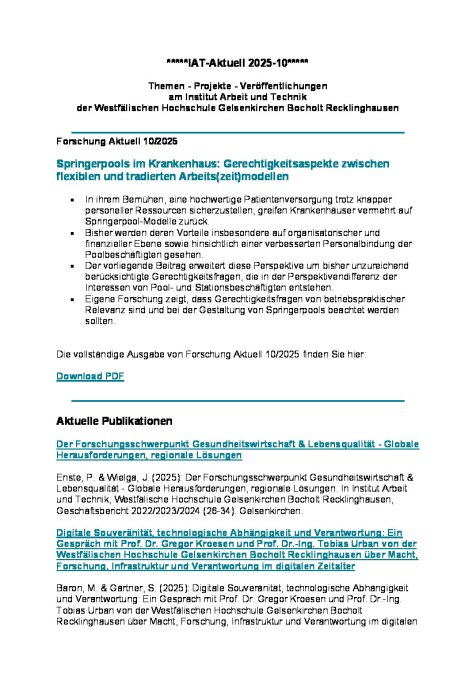 IAT Aktuell Newsletter 2025-10
