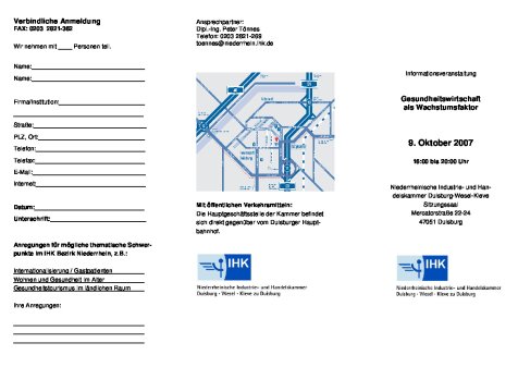 Programm Gesundheitswirtschaft als Wachstumsfaktor 09.10.2007