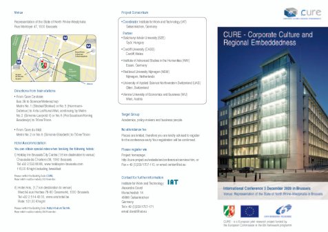Flyer CURE - Corporate Culture and Regional Embeddedness