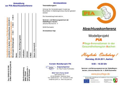 Programm Abschlußkonferenz Modellprojekt PIA