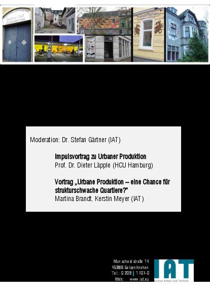 Kolloquium Urbane Produktion
