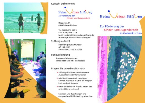 Flyer Heinz-Urban-Stiftung Gelsenkirchen