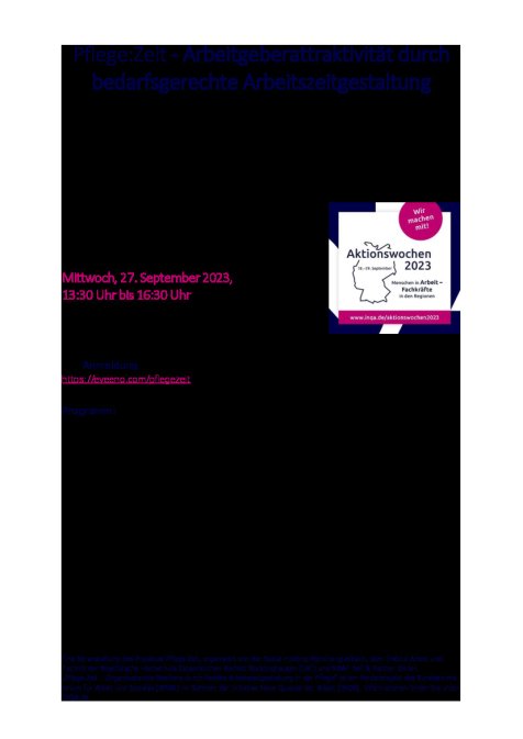 Aktionswochen Pflege:Zeit