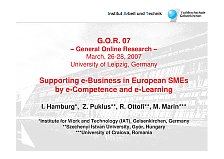 Presentation 'Supporting e-Business in European SMEs by e-Competence and e-Learning