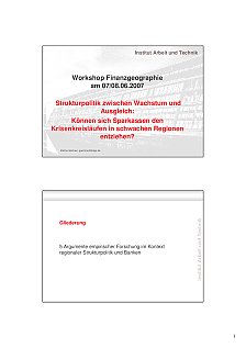 Präsentation Workshop Finanzgeographie 07/08.06.2007