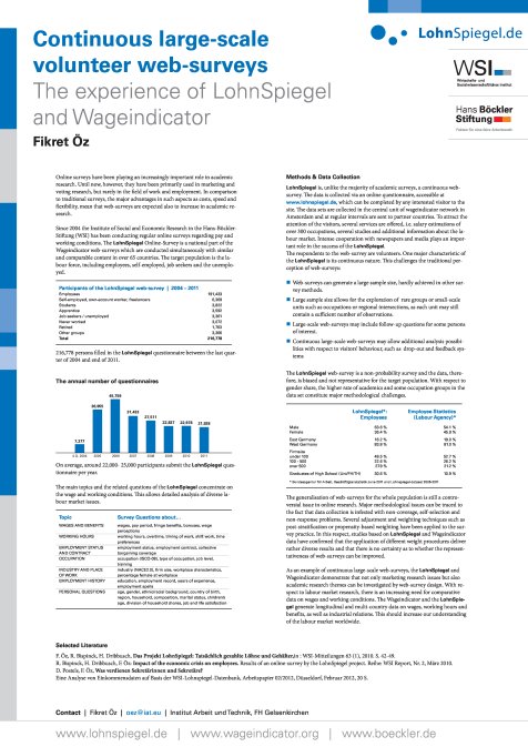 Poster The experience of LohnSpiegel and Wageindicator
