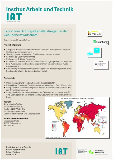 Projektinformationen zum Projekt Export von Bildungsdienstleistungen in der  Gesundheitswirtschaft