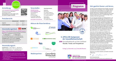 Programm 5. APOLLON Symposium der Gesundheitswirtschaft