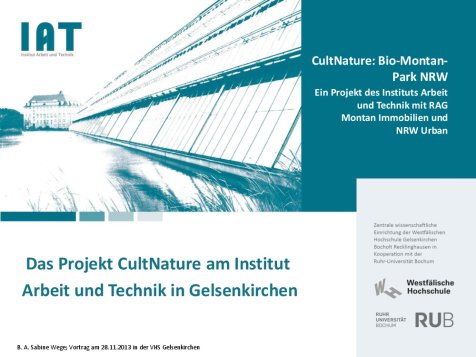 Das Projekt CultNature am Institut  Arbeit und Technik in Gelsenkirchen