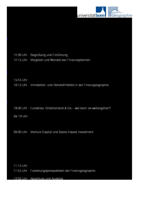 Programmübersicht 4. Forschungswerkstatt Finanzgeographie 25.-26.06.2015