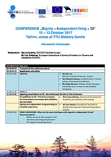 Konferenzprogramm Diginity + Independent living = DI