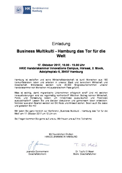 Konferenzeinladung Business Multikulti 17.10.17
