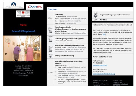 Tagung Zukunft Pflegeberuf Bozen 09.07.2018