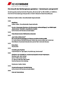 Projekt Revierwende: Die Zukunft der Kohleregionen gestalten 8.12.21