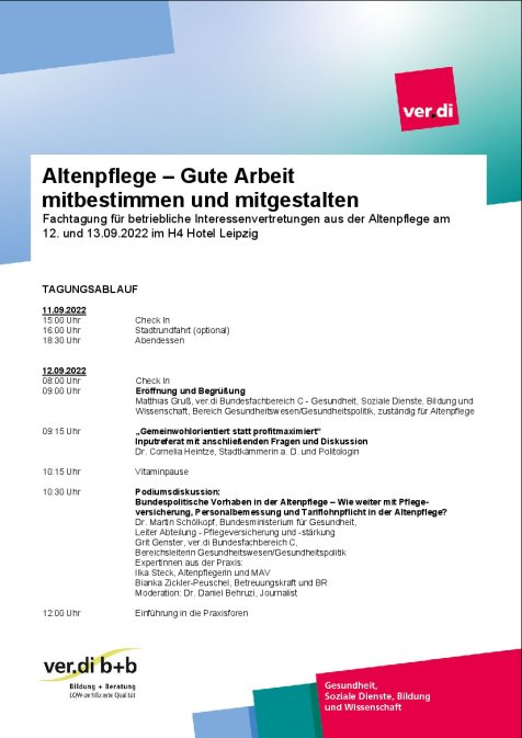 Flyer Fachtagung Altenpflege 2022