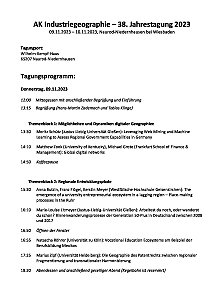 AK Industriegeographie - Jahrestagung November 2023_Programm