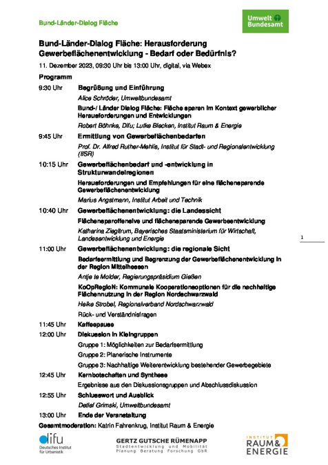 Programm Gewerbe Dialog 11.12.23