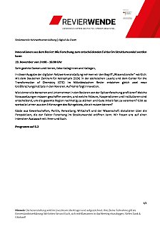 Programm Revierwende Netzwerkveranstaltung