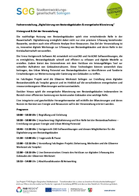 Programm FABRegion SEG 12.03.25