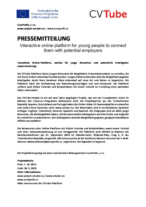 CVTube Abschlusskonferenz 