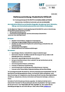 Stellenausschreibung Raumkapital SHK 010525