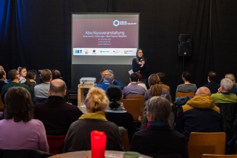 Rednerin auf der Abschlussveranstaltung des Projektes Urbane Produktion