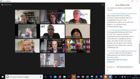 Screenshot aus der Corona Konferenz Screenshot aus der Corona Konferenz