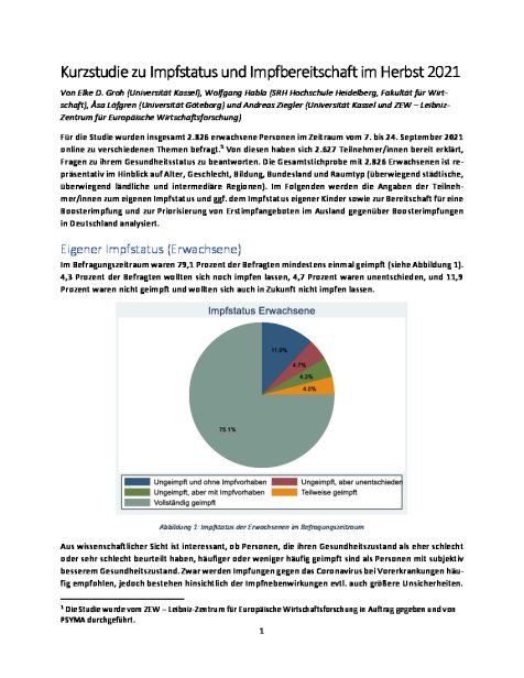 Groh Kurzstudie COVID-Impfung - Uni Kassel