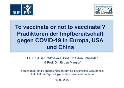 Impfbereitschaft, RUB, Julia Brailowskaia