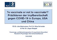 Impfbereitschaft, RUB, Julia Brailowskaia