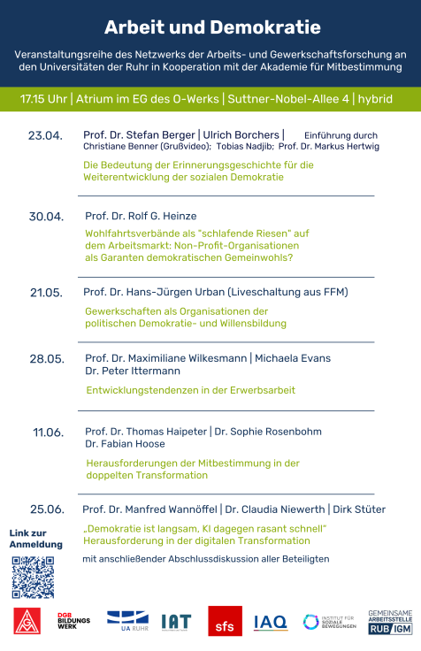 Arbeit und Demokratie Veranstaltungsplakat