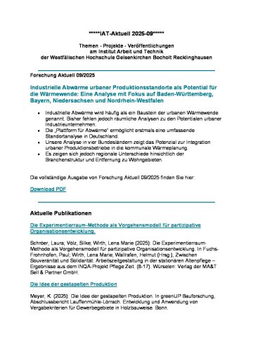 IAT Aktuell Newsletter 2025-09