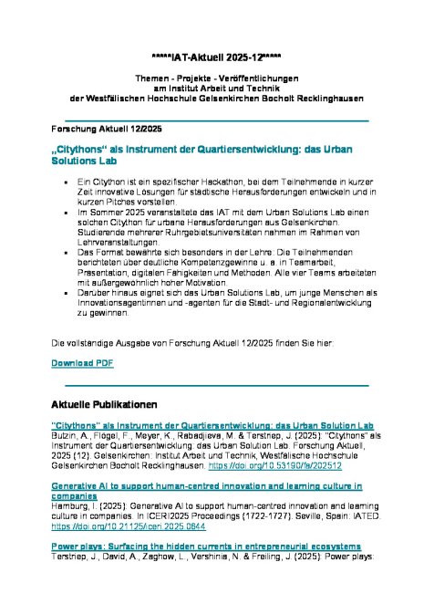 IAT Aktuell Newsletter 2025-12