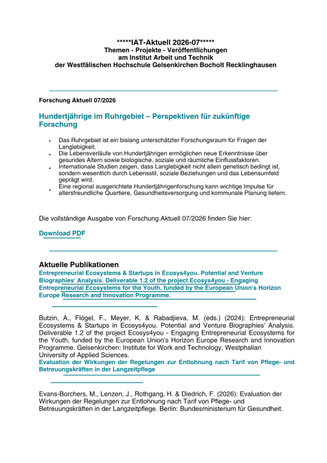 IAT Aktuell Newsletter 2026-07 IAT Aktuell Newsletter 2026-07