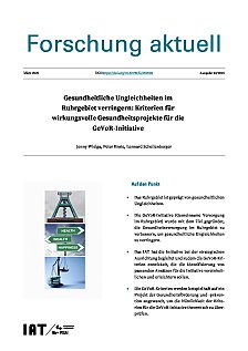 Gesundheitliche Ungleichheiten im Ruhrgebiet verringern: Kriterien für wirkungsvolle Gesundheitsprojekte für die GeVoR-Initiative