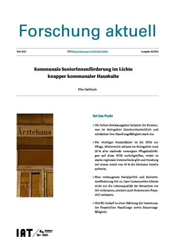 Kommunale SeniorInnenförderung im Lichte knapper kommunaler Haushalte