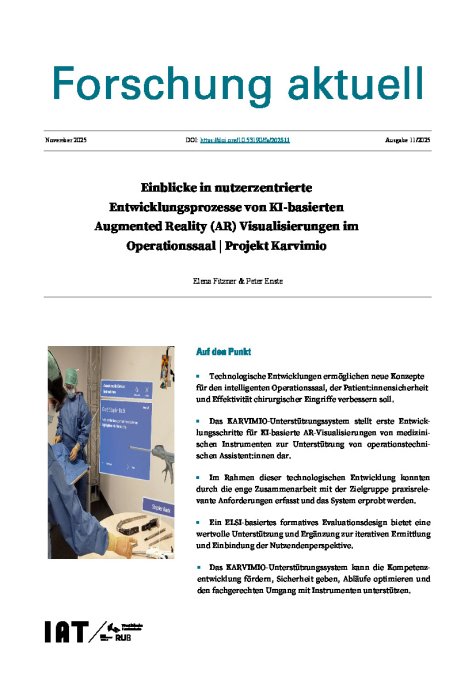 Einblicke in nutzerzentrierte Entwicklungsprozesse von KI-basierten Augmented Reality (AR) Visualisierungen im Operationssaal | Projekt Karvimio