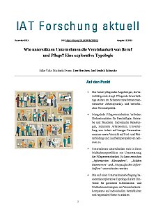 Forschung Aktuell 2023/12 - Aktueller Forschungsbericht zur Vereinbarkeit von Beruf und Pflege