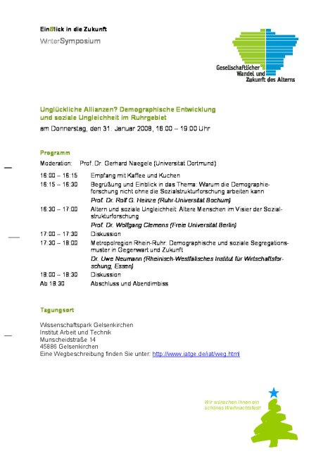 Programm WinterSymposium 31.01.2008