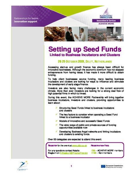 Programme Setting up Seed Funds 28-29.10.2009