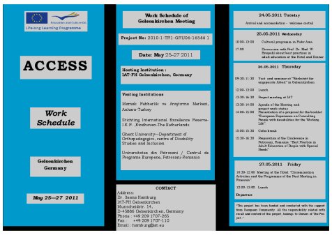 Work Schedule of Gelsenkirchen Meeting Programme 2011-05-25