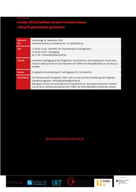 Einladung Fachtagung Lokale Wirtschaftsstrukturen transformieren - Zukunft gemeinsam gestalten
