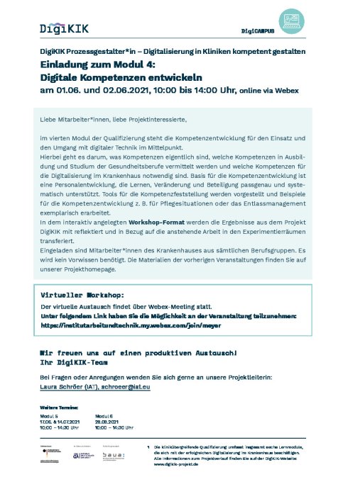 DigiKIK Modul 4 Einladung