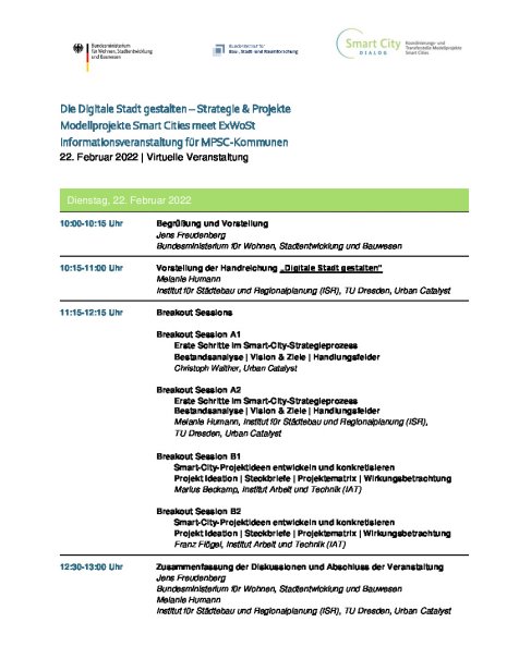 Digitale Stadt gestalten - Agenda 22.02.22