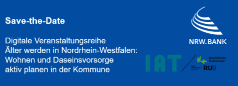 Save the Date Digitale Veranstaltungsreihe Älter Werden in NRW
