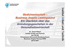 Präsentation Medizinwirtschaft - Business Angels Lieblingskind