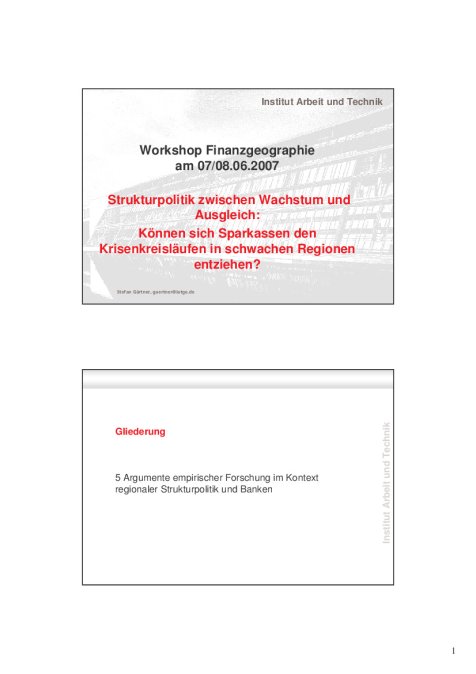 Präsentation Workshop Finanzgeographie 07/08.06.2007