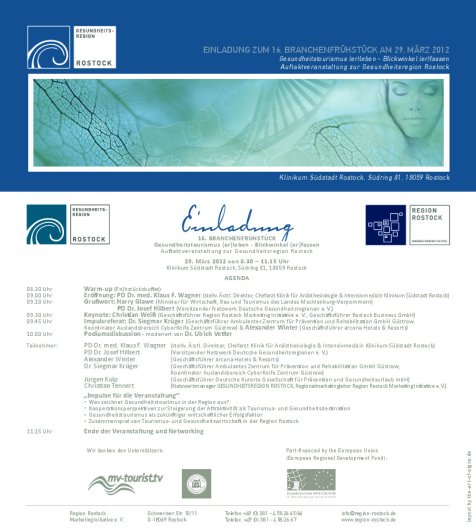 Einladung 16. Branchenfrühstück 29.03.2012