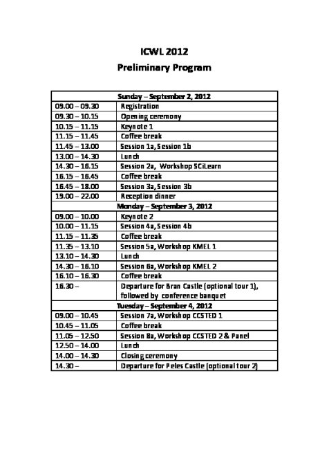 ICWL 2012 Programm